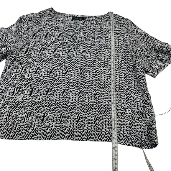 Kate Spade Saturday Zig Zag Black And White Silk Blouse Size S - Picture 6 of 9